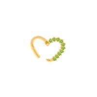 Piercing daith ou helix de ouro 18k II esquerdo verde