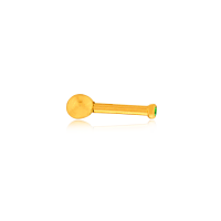 Piercing de ouro 18k ponto de luz mini verde