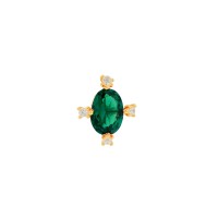Pingente de ouro 18k ponto de luz verde