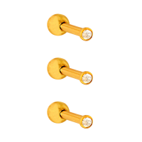 Piercing australiano três furo ouro 18k