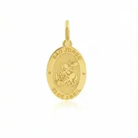 Medalha de ouro São Jorge oval pequena