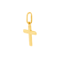 Pingente cruz pequena de ouro 18k lisa