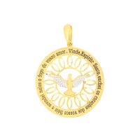 Pingente Divino Espírito Santo ouro 18k Mandala