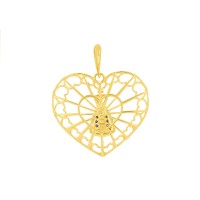 Pingente de Nossa Senhora Aparecida ouro 18k coração VI