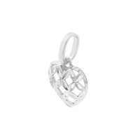 Pingente de ouro branco 18k coração