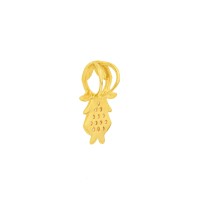 Pingente menina de ouro 18k pedras rosa