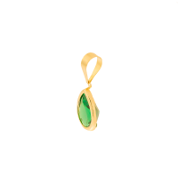 Pingente de ouro 18k gota em pedra verde