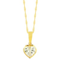 Pingente de ouro 18k coração pedra