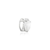 Pingente de ouro 18k em ouro branco ponto de luz com pedra zircônia branca / transparente