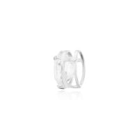 Pingente de ouro 18k em ouro branco ponto de luz com pedra zircônia branca / transparente