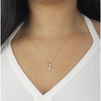Pingente de ouro 18k gota em ouro com pedra de zircônia