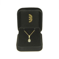 Pingente de ouro 18k gota em ouro com pedra de zircônia