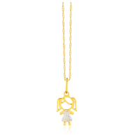Pingente De Ouro 18k Menina / Filha