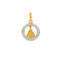 Pingente de ouro 18k Nossa Senhora com Arco e bolas