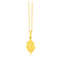 Pingente de ouro 18k Nossa Senhora das Graças ornamentada pequena