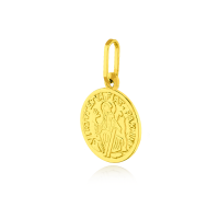 Pingente de ouro 18k São Bento frente e verso