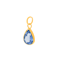 Pingente gota zircônia de ouro 18k azul claro 