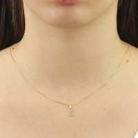 Pingente letra S de ouro 18k Letra com pedras
