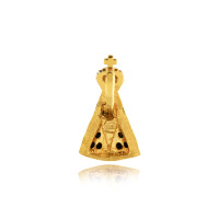 Pingente de ouro 18k Nossa Senhora Aparecida com safiras mini