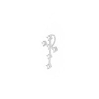 Pingente cruz de ouro branco 18k cravejada linea