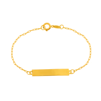 Pulseira de bebê com nome ouro 18k 11cm light
