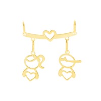 Pingente filhos de ouro 18k menino e ou menina