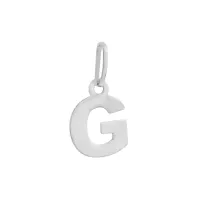 Pingente letra G de ouro branco 18k