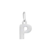 Pingente letra P de ouro branco 18k