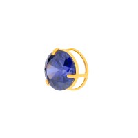 Pingente de ouro 18k ponto de luz zircônia Azul