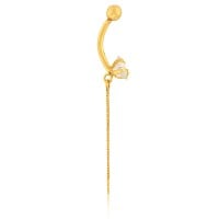 Piercing de umbigo de ouro 18k estrela com veneziana
