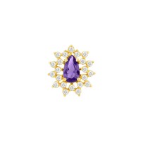Pingente de diamante e ametista ouro 18k Hill Collection
