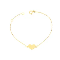Pulseira de ouro infantil 14cm coracao