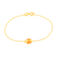 Pulseira de ouro infantil 18k joaninhas