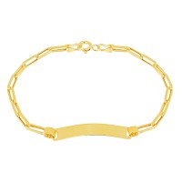 Pulseira de ouro 18k infantil com placa nome cartier