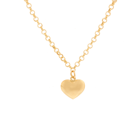 Pulseira de ouro 18k malha elo português com pingente de coração