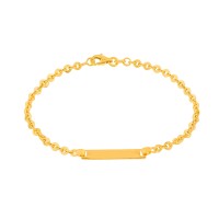 Pulseira infantil masculina de ouro 18k chapinha