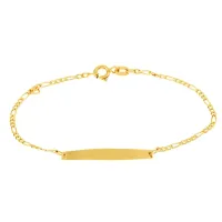 Pulseira de ouro 18k corrente groumet infantil 
