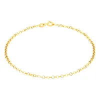 Pulseira De Ouro 18k Feminina Elo Portugues Oca P1108