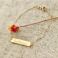 Pulseira De Ouro 18k Infantil Com Placa Para Nome