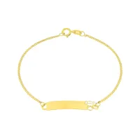 Pulseira de ouro infantil com placa filha / menina