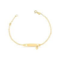 Pulseira infantil de ouro 18k plaquinha piastrine