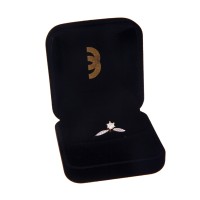 Anel de ouro 18k solitário com zircônias