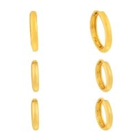 Trio de argola de ouro 18k pequeno básico