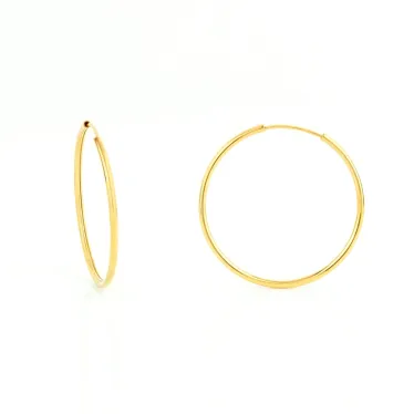 Brinco argola de ouro 18k fio fino XII