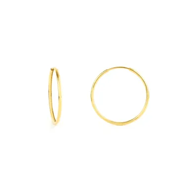 Brinco argola de ouro 18k redonda fio fino pequena