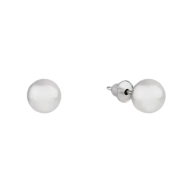 Brinco bola de ouro 18k branco 5mm vídeo