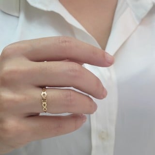 Anel de ouro 18k Infinito triplo delicado