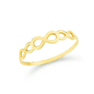 Anel de ouro 18k Infinito triplo delicado