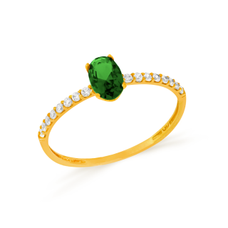 Anel de esmeralda ouro 18k feminino
