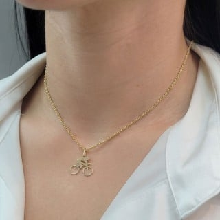 Pingente de ouro 18k bicicleta 